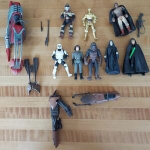 Vintage Kenner Star Wars Action Figure Lot Accessories C3PO Luke Skywalker Lando